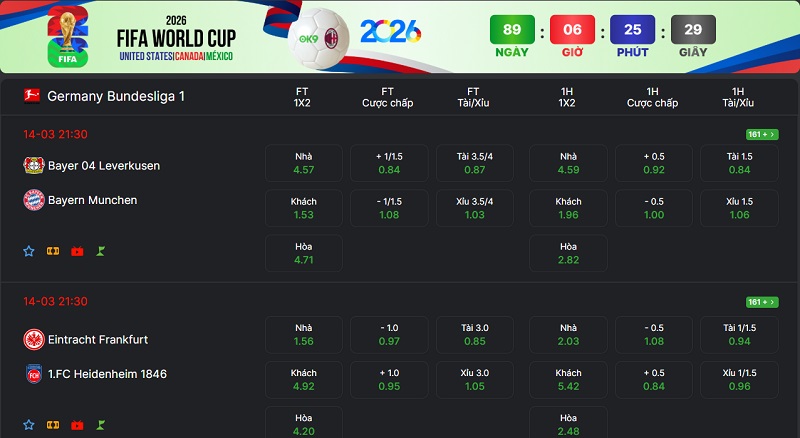 Kèo Bóng Đá Đức - Tỷ Lệ Cược Bundesliga Tốt Nhất Tại OK9 - kixon.pro Kèo Bóng Đá Đức - Tỷ Lệ Cược Bundesliga Tốt Nhất Tại OK9 - kixon.pro